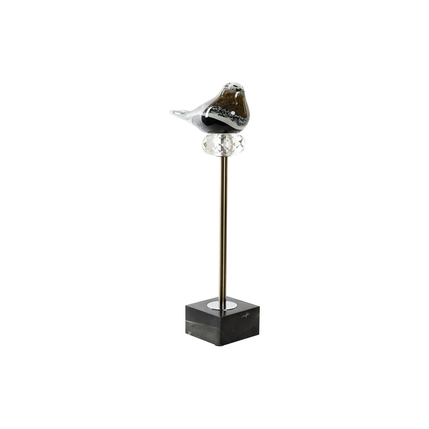 FIGURA CRISTAL MARMOL 18X9X42 PAJARO TRICOLOR
