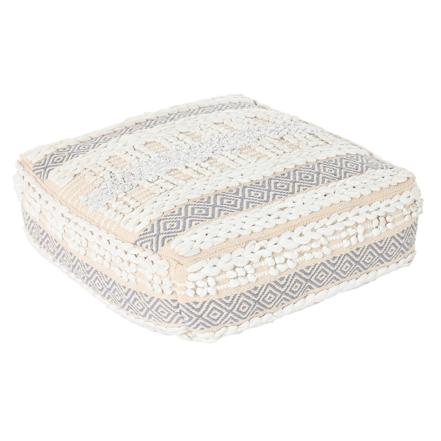 COJIN SUELO ALGODON 60X60X25 6300 GR: RAYAS BLANCO
