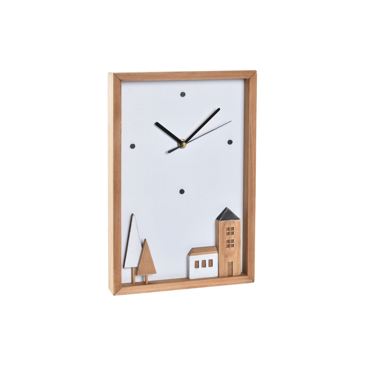 RELOJ PARED MADERA 20X4X30 CASAS BLANCO