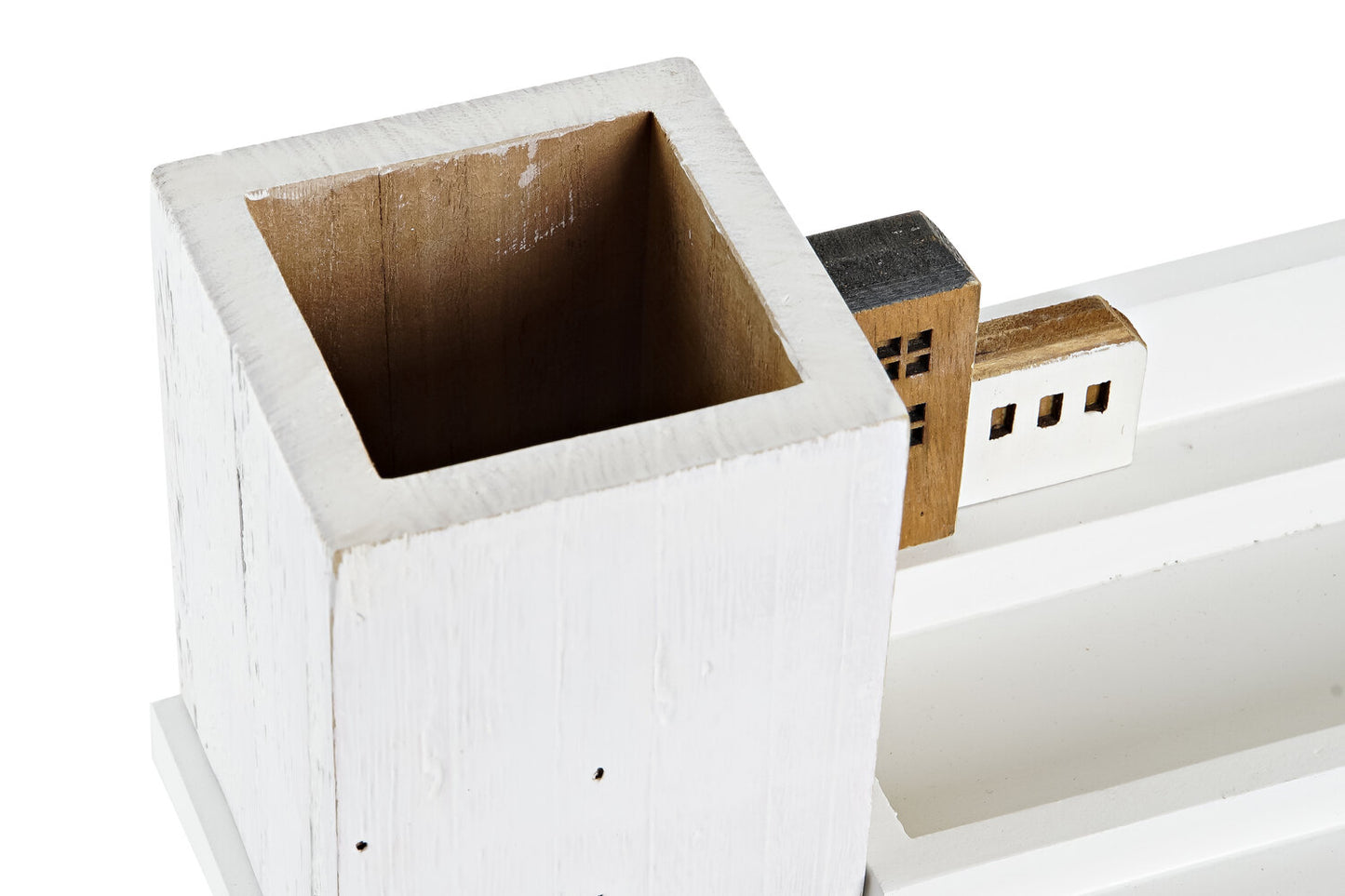 CUBILETE MADERA 28X11X14 CASAS BLANCO