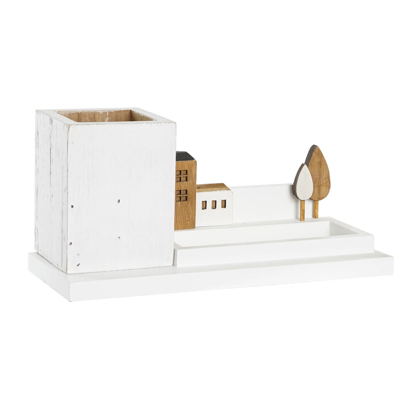 CUBILETE MADERA 28X11X14 CASAS BLANCO