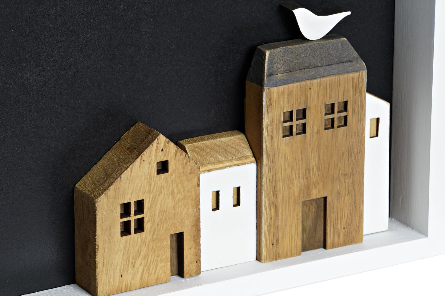 DECORACION PARED MADERA 40X3:5X20 CASAS BLANCO