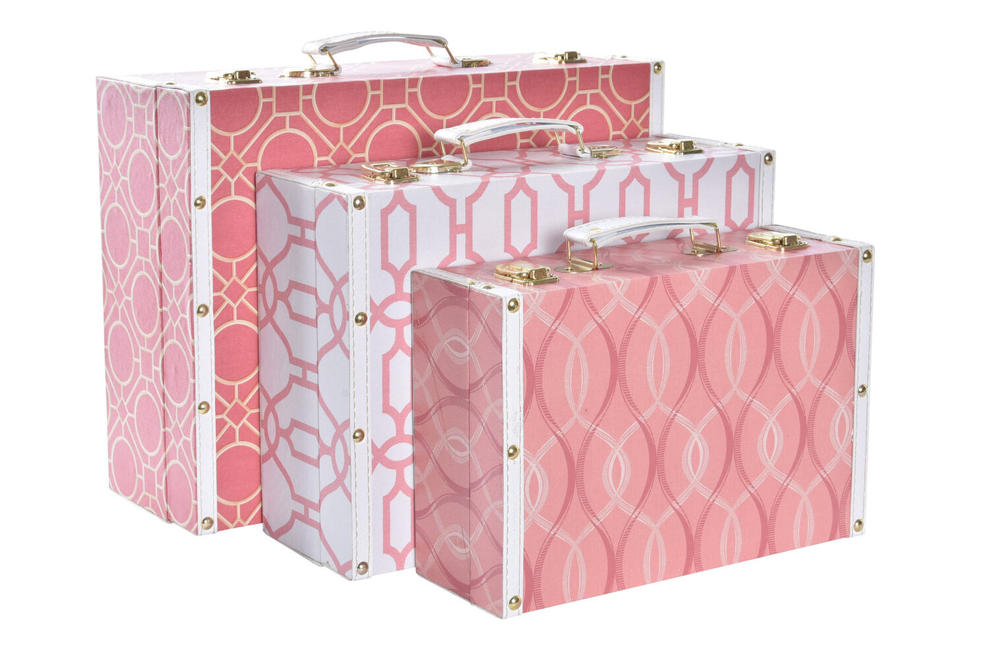 CAJA SET 3 LIENZO MADERA 40X31X15 NARANJA