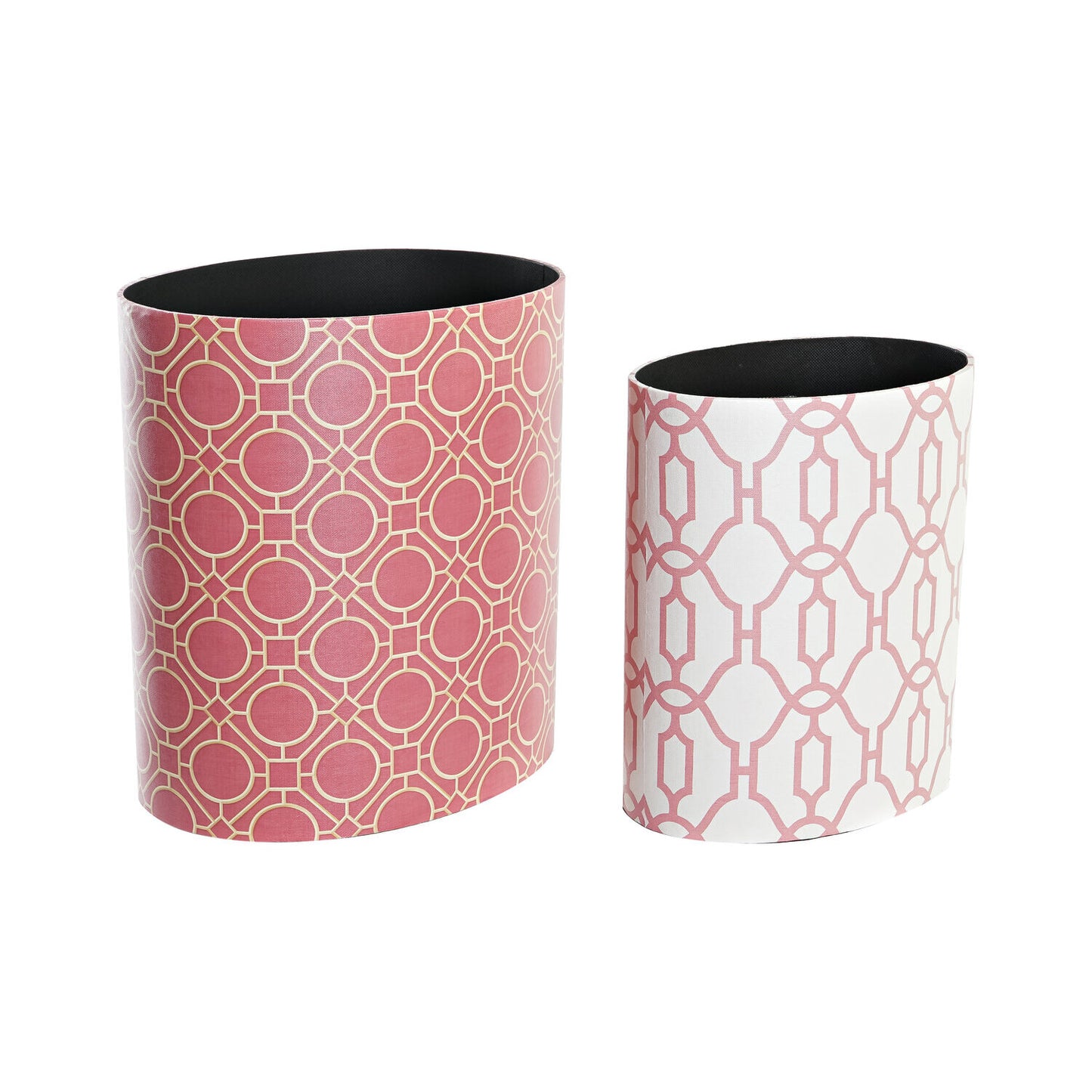 PAPELERA SET 2 LIENZO MADERA 33X24:5X35:3 NARANJA