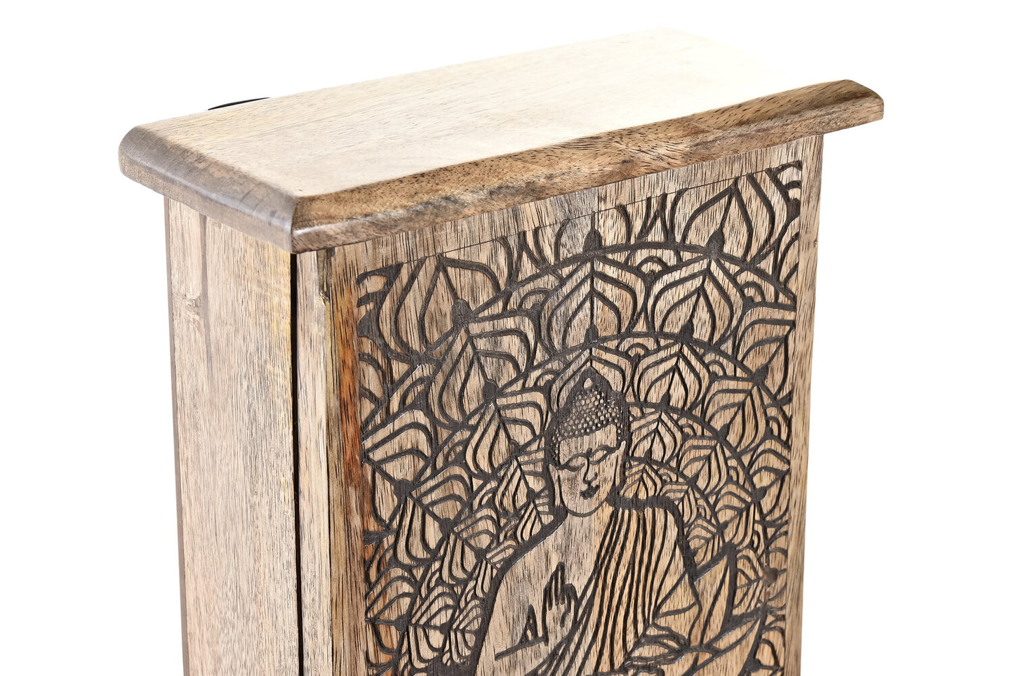 GUARDALLAVES MANGO 18X7:5X28 BUDA TALLADO MARRON