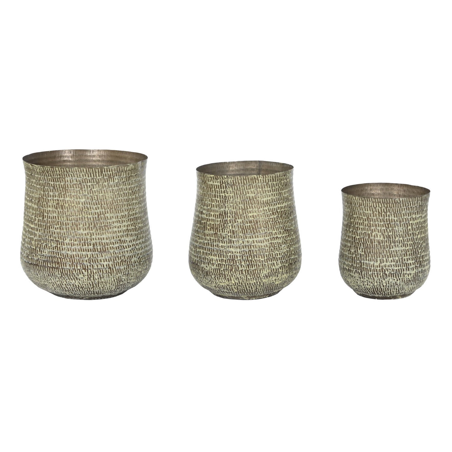 MACETERO SET 3 ALUMINIO 44X44X46 PATINADO VERDE
