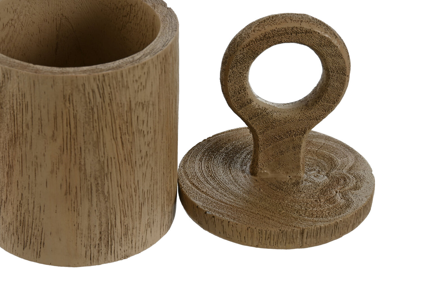 JOYERO RESINA 9X9X19 CON TAPA SIMIL MADERA MARRON