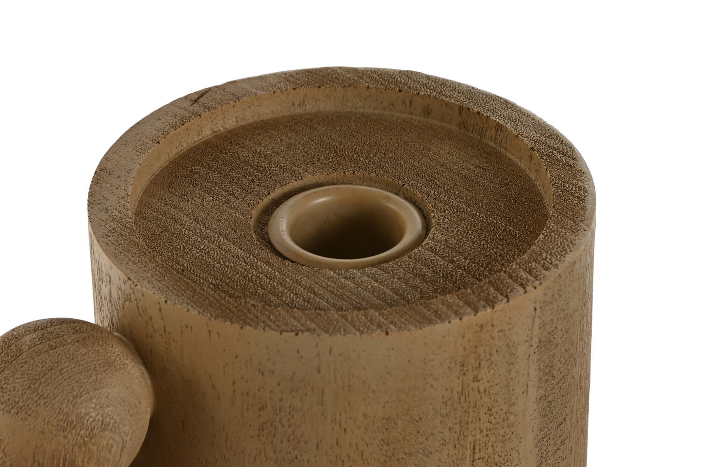 CANDELABRO RESINA 13X9X34 SIMIL MADERA MARRON