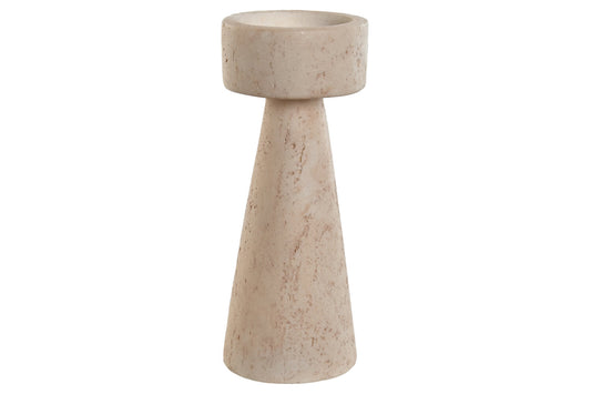 CANDELABRO RESINA 10X10X24 SIMIL MARMOL BEIGE