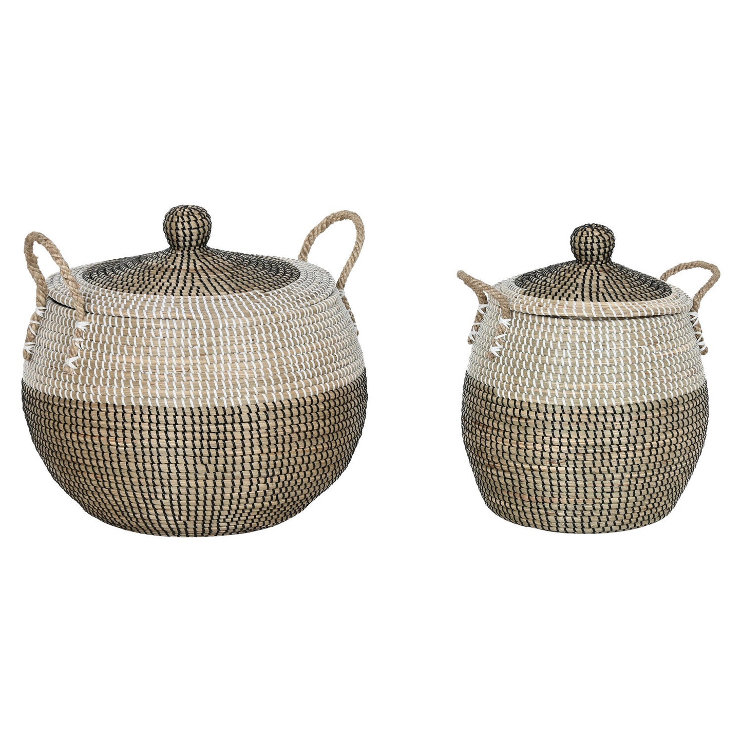CESTA SET 2 SEAGRASS 45X45X48 BLANCO