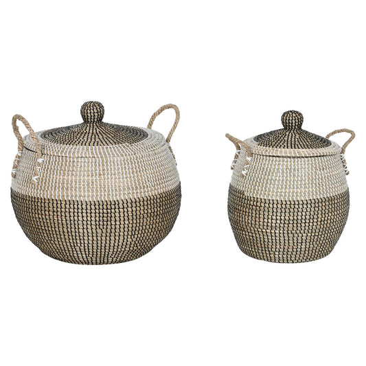 CESTA SET 2 SEAGRASS 45X45X48 BLANCO