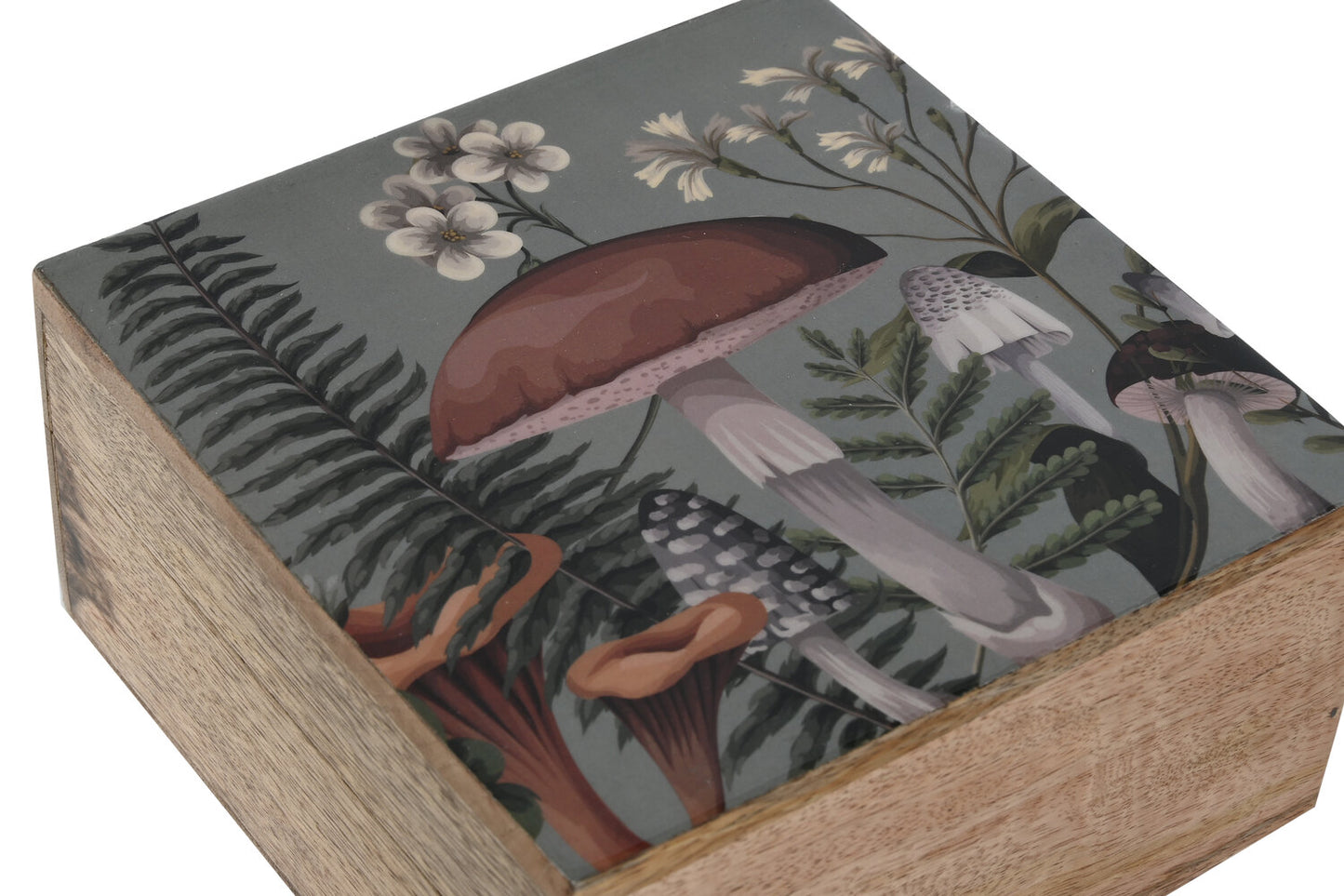 JOYERO SET 2 MANGO 18X18X9 SETAS LACADO AZUL