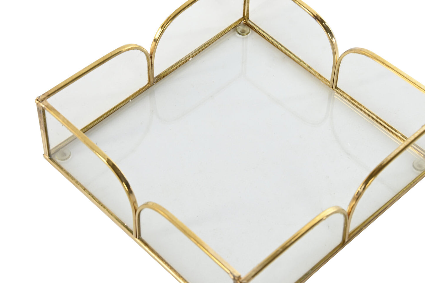 JOYERO CRISTAL METAL 16X16X5:3 DORADO