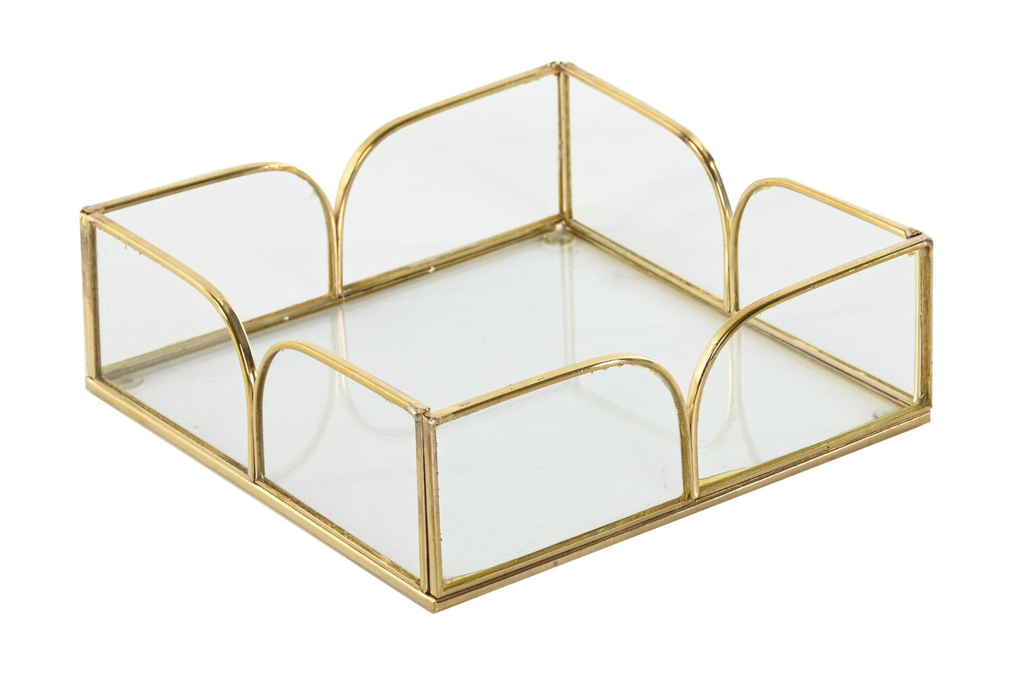 JOYERO CRISTAL METAL 16X16X5:3 DORADO