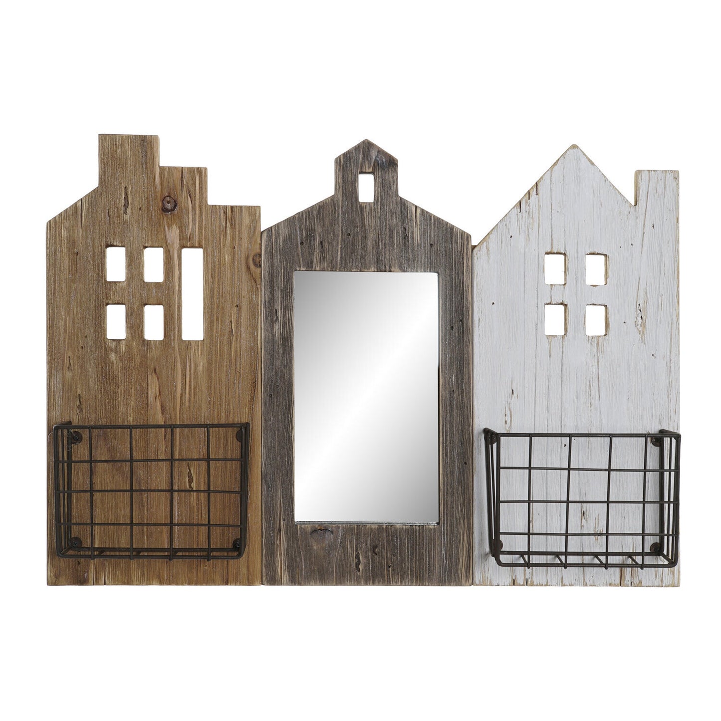 REVISTERO PAULOWNIA METAL 57X10X40 CASAS 3D MARRON