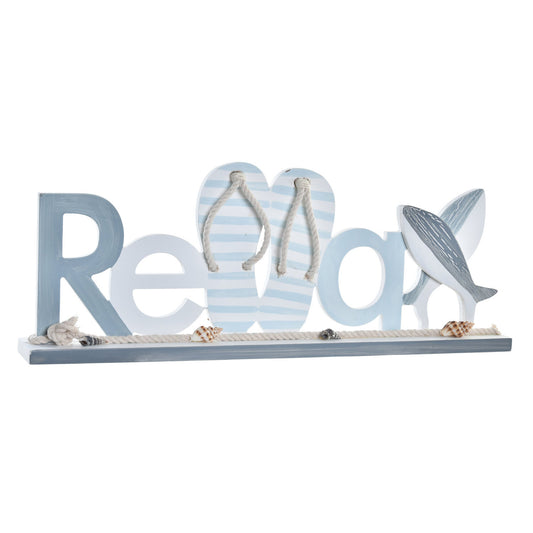 DECORACION MADERA CUERDA 43X5:5X16 RELAX AZUL