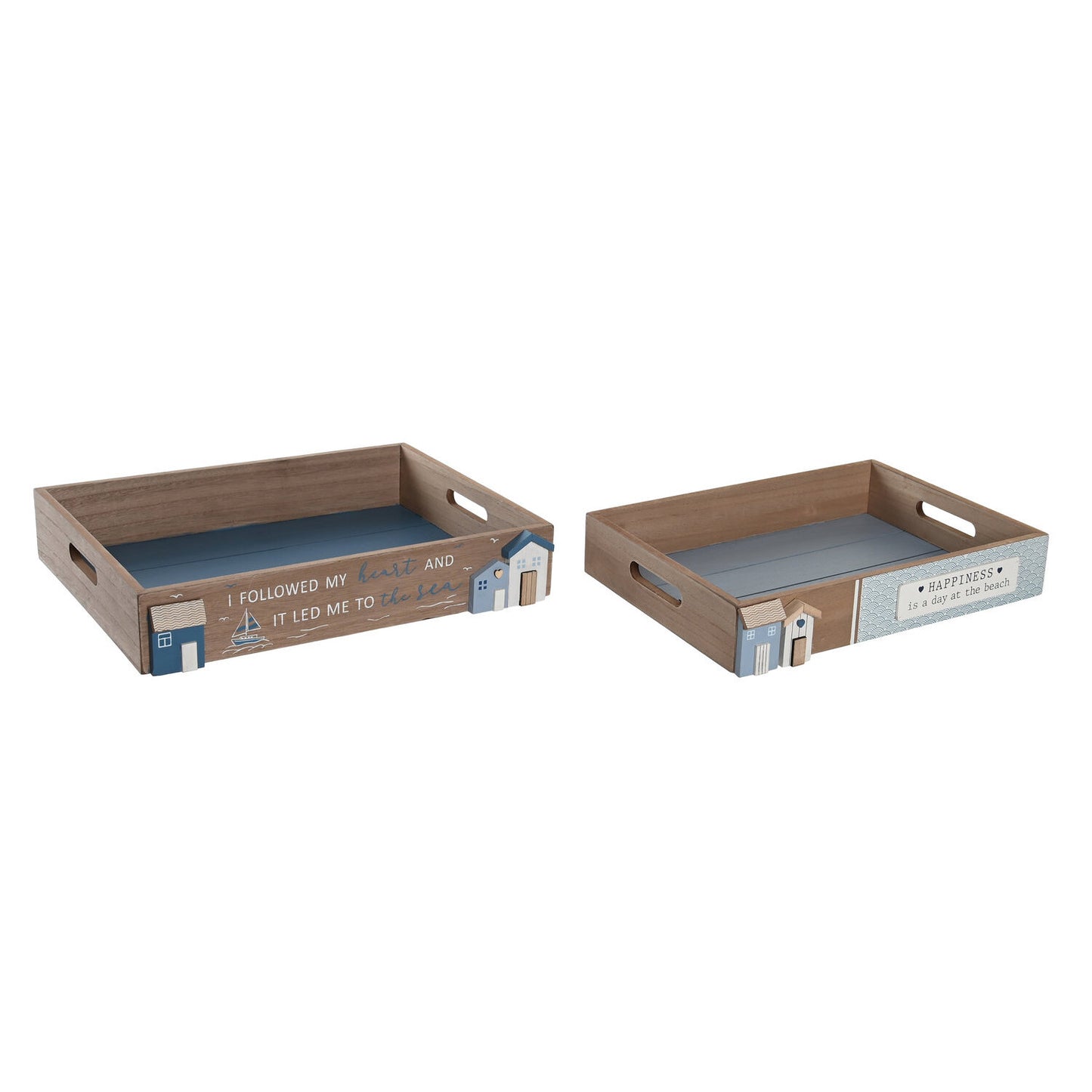 BANDEJA SET 2 MDF 40X30X7 AZUL MARINO