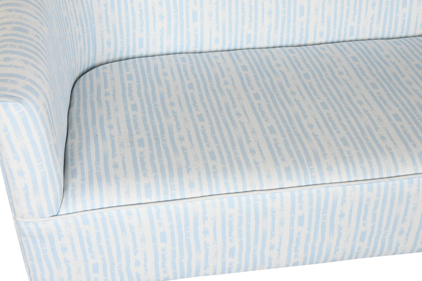 SOFA POLIESTER METAL 130X68X78 RAYAS AZUL CELESTE