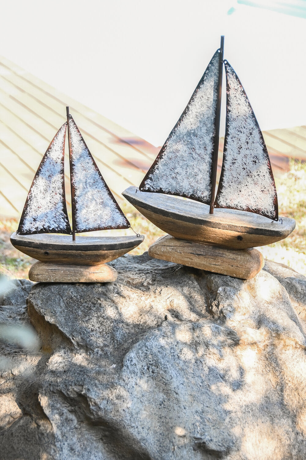 DECORACION PAULOWNIA METAL 35:3X8X46:5 VELERO