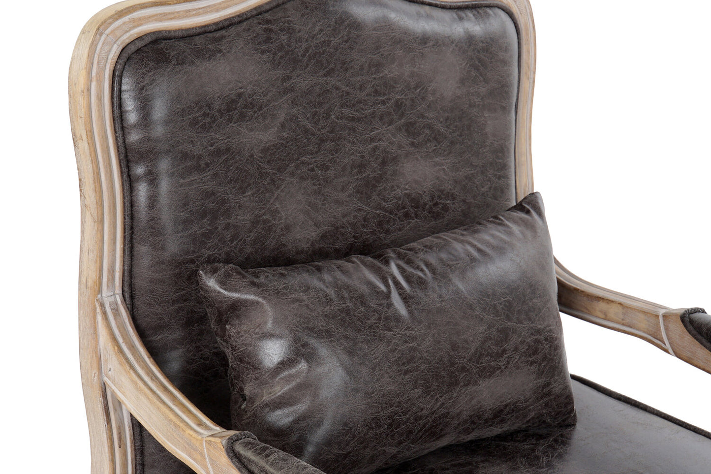 SILLON PU RUBBERWOOD 70X66X94 DESGASTADO MARRON