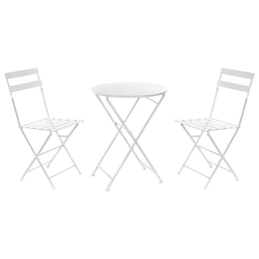 MESA SET 3 METAL 60X60X70 PLEGABLE BLANCO