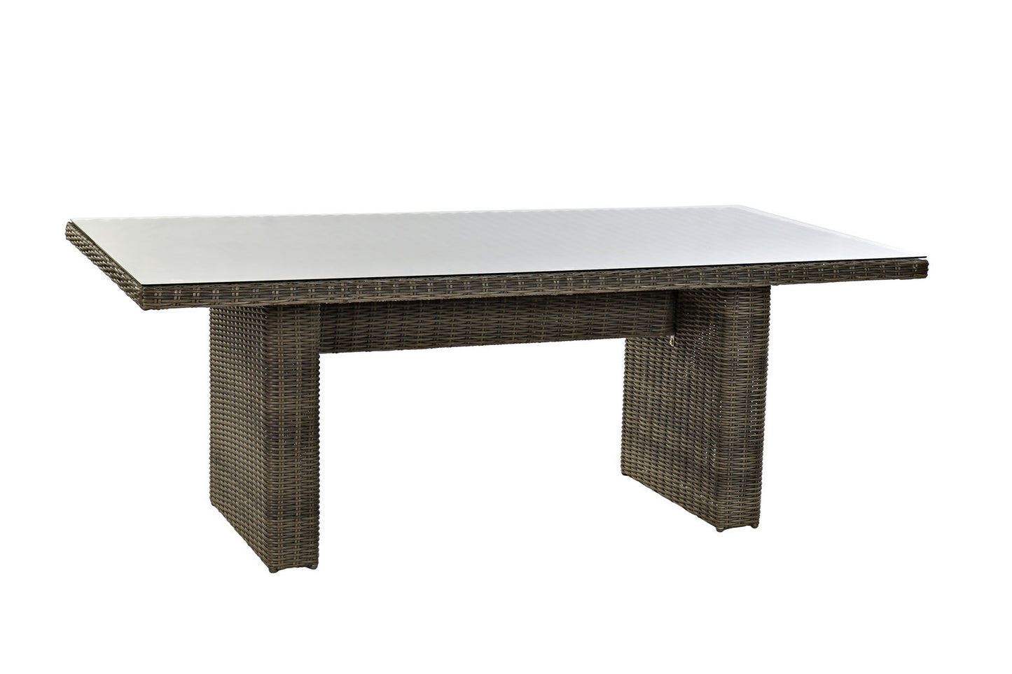 MESA COMEDOR SET 7 RATAN SINTETICO 200X100X75 5 MM