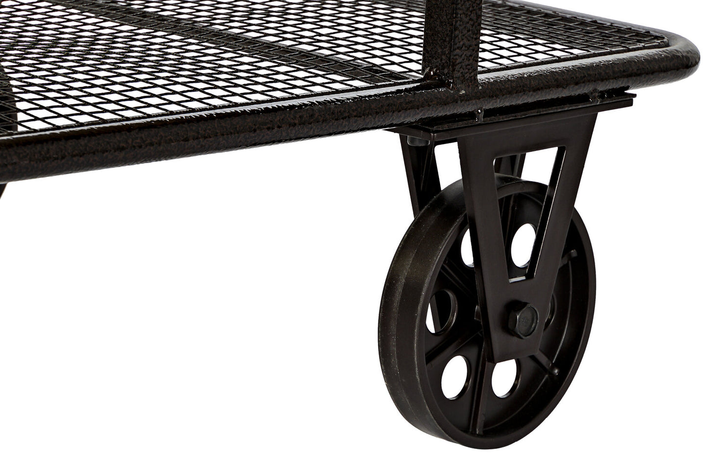 MESA CENTRO METAL ABETO 112X54X52 RUEDAS NEGRO