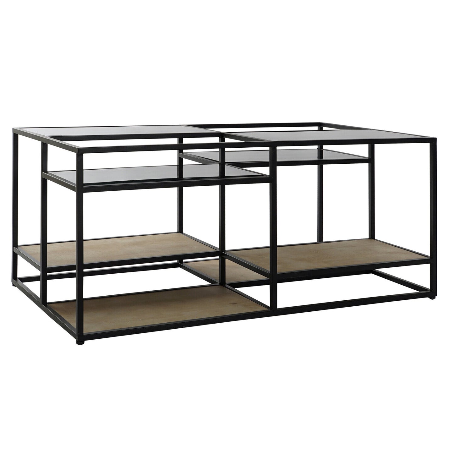 MESA CENTRO METAL MADERA 120X60X50 NEGRO