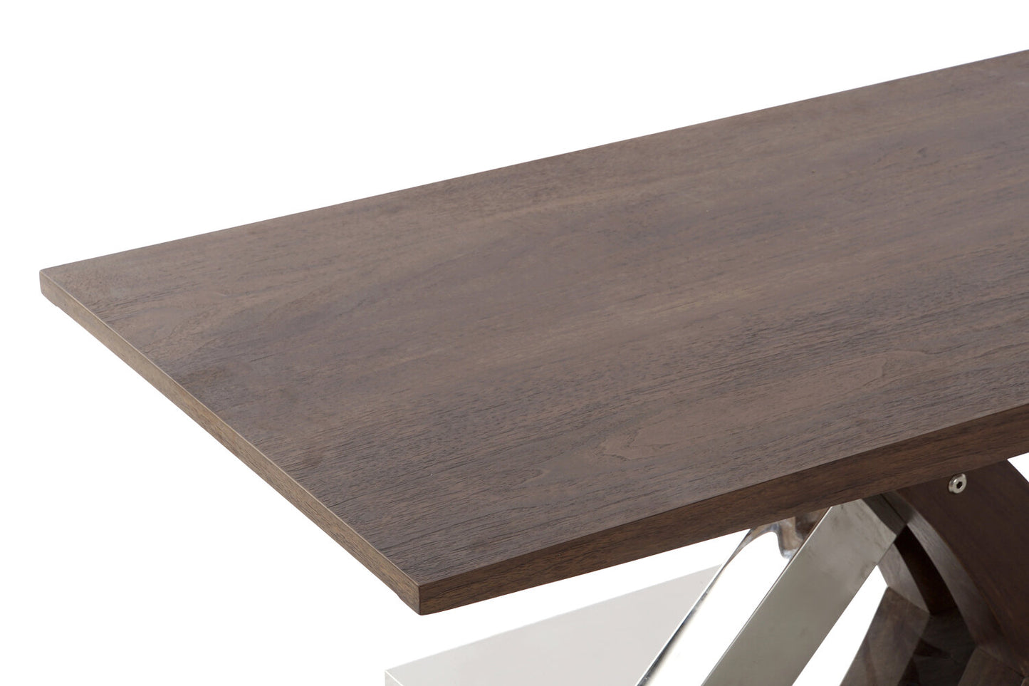 MESA CENTRO MADERA ACERO 120X60X43:5 MARRON OSCURO