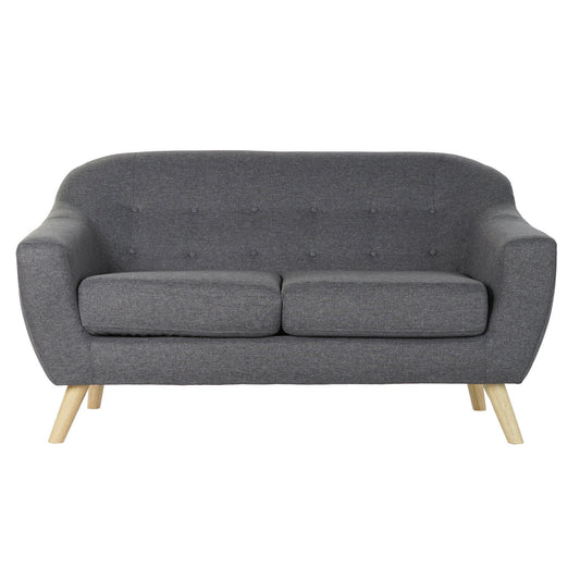 SOFA POLIESTER RUBBERWOOD 146X72X82 2 PLAZAS GRIS