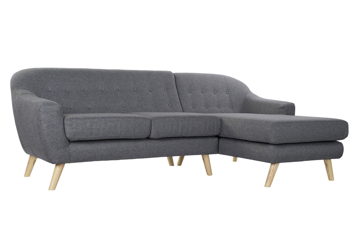 SOFA POLIESTER RUBBERWOOD 230X144X84 3 PLAZAS GRIS