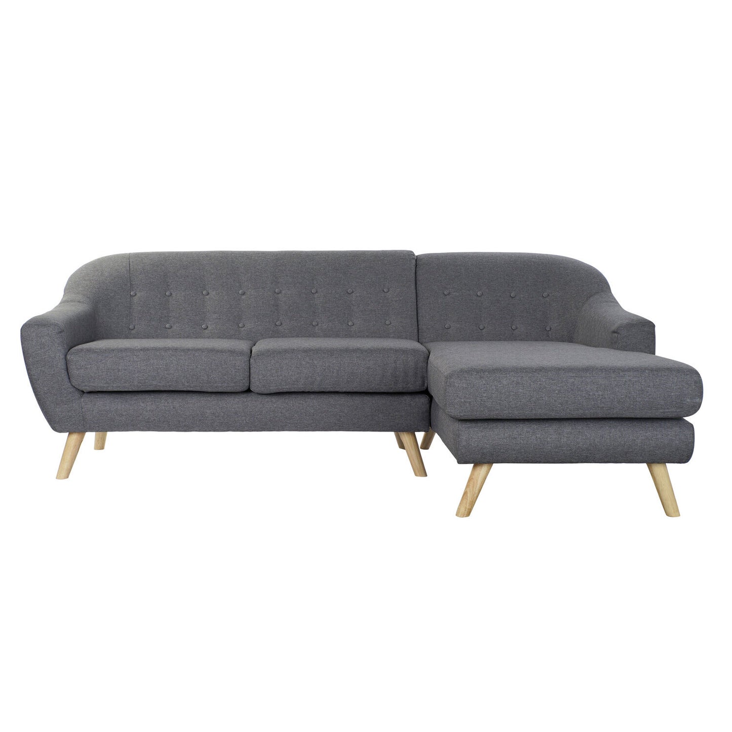 SOFA POLIESTER RUBBERWOOD 230X144X84 3 PLAZAS GRIS