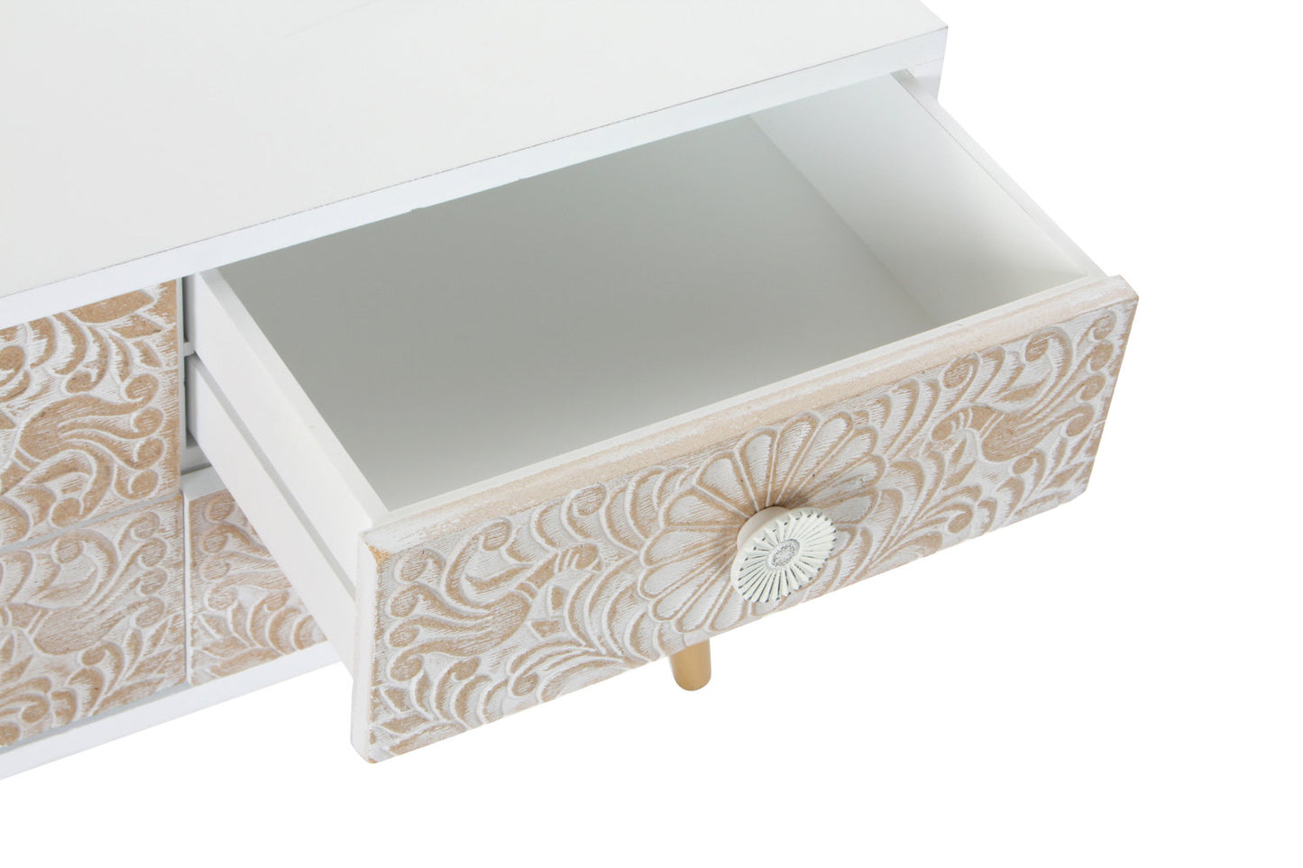 MUEBLE TV ABETO 119X42X50 MANDALA BLANCO