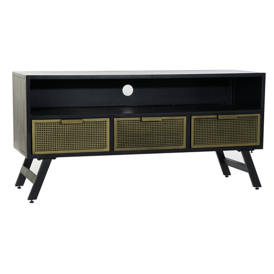 MUEBLE TV METAL 125X41X62 REJILLA NEGRO