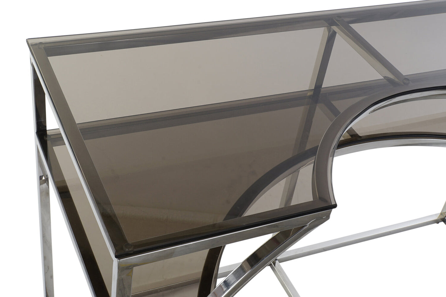 CONSOLA ACERO CRISTAL 120X50X75 PLATEADO