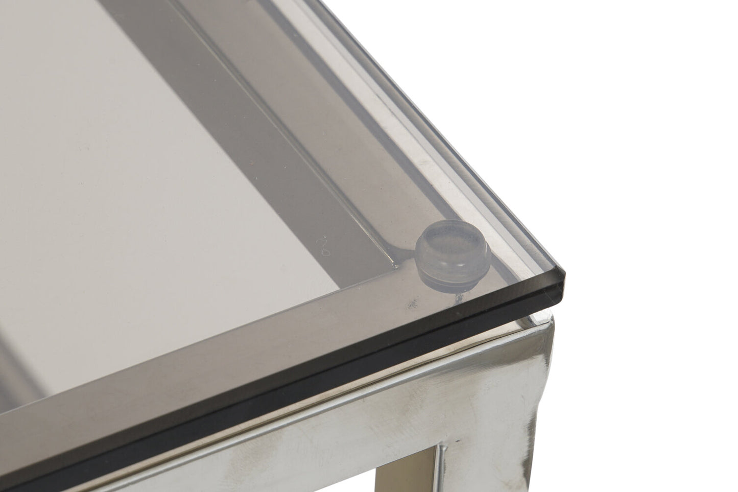 CONSOLA ACERO CRISTAL 120X50X75 PLATEADO