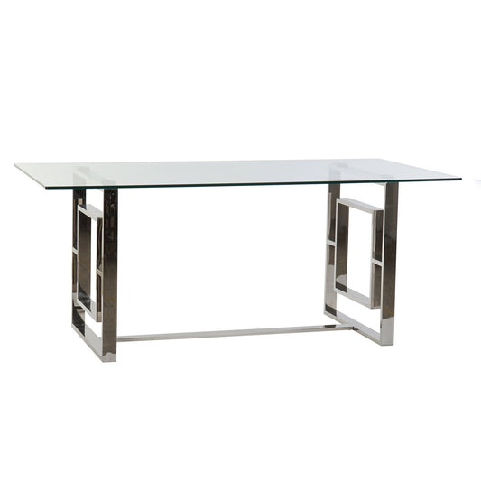 MESA COMEDOR ACERO CRISTAL 180X90X75
