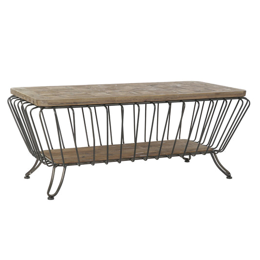 MESA CENTRO PINO METAL 125X64X51 MARRON