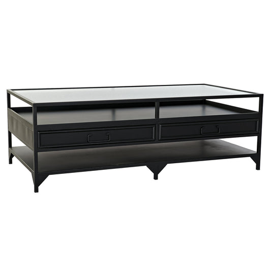 MESA CENTRO METAL CRISTAL 120X60X40 NEGRO