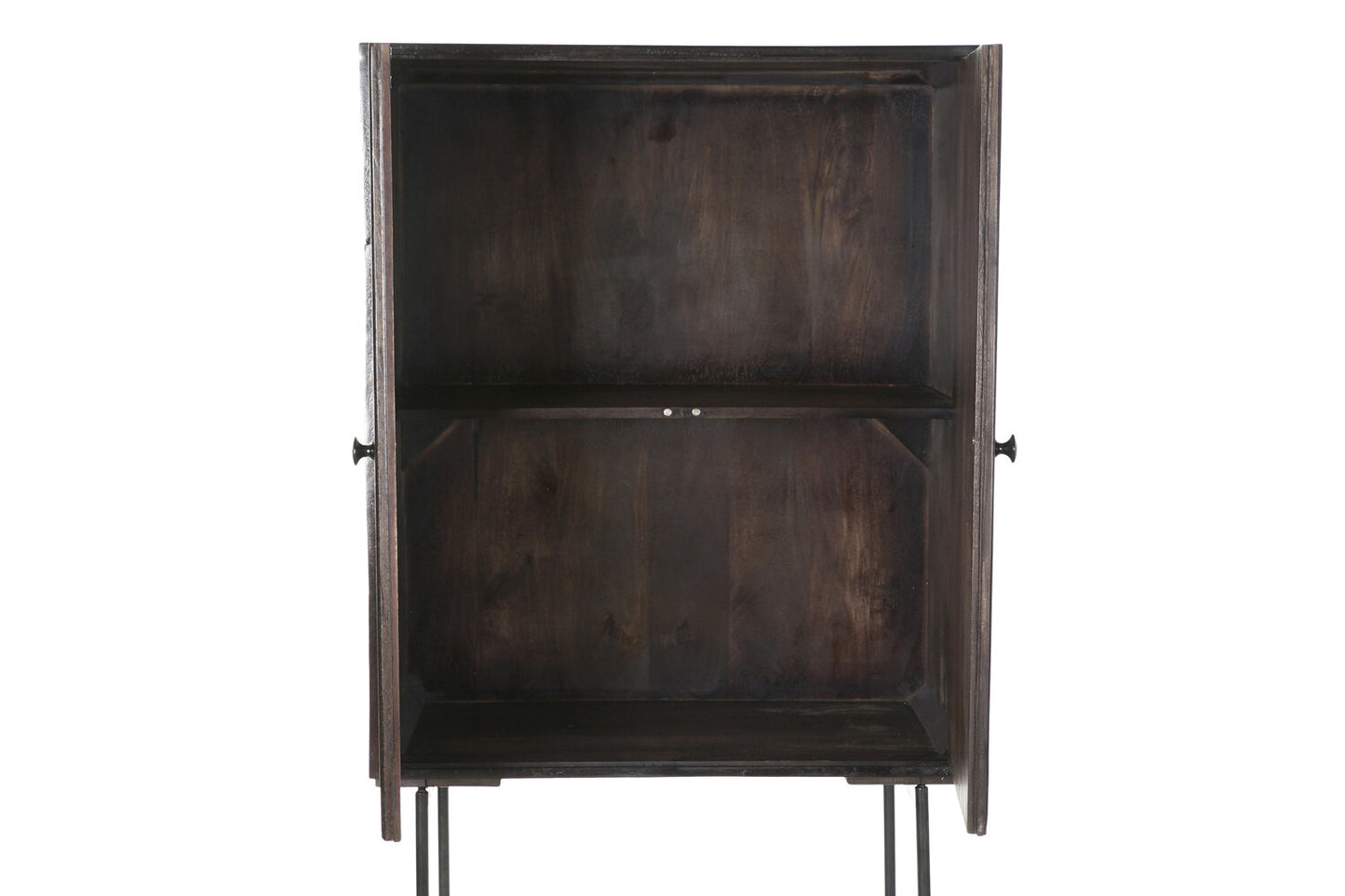 APARADOR MANGO METAL 84X43X153:5 MARRON OSCURO
