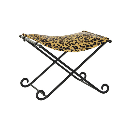 REPOSAPIES METAL PIEL 55X45X41 LEOPARDO MARRON