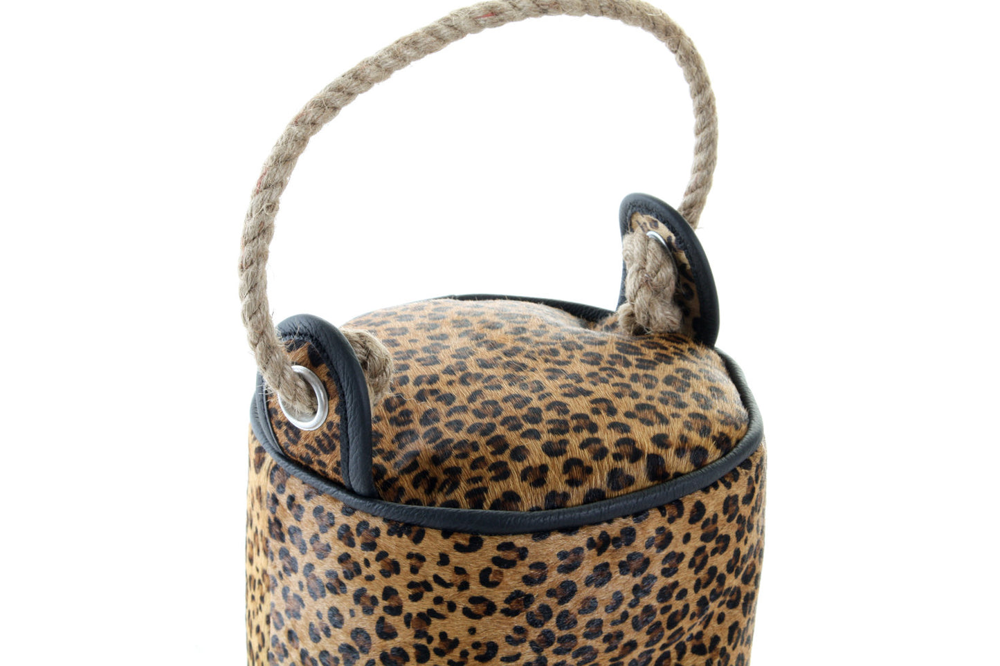 SUJETAPUERTAS PIEL CUERDA 19X19X19 LEOPARDO