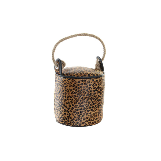 SUJETAPUERTAS PIEL CUERDA 19X19X19 LEOPARDO