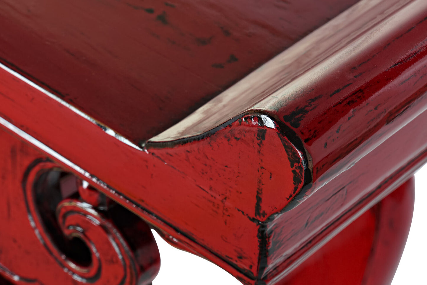 CONSOLA OLMO METAL 135X37X89 3 CAJONES ROJO