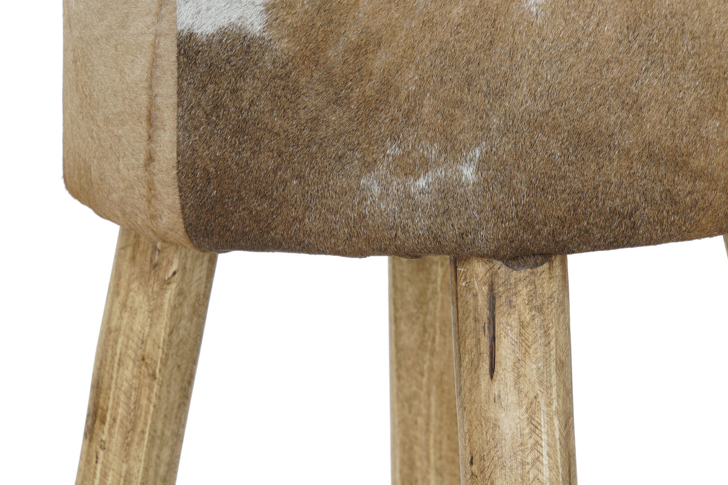 TABURETE MADERA 42X42X77 TABURETE MADERA PIEL VACA