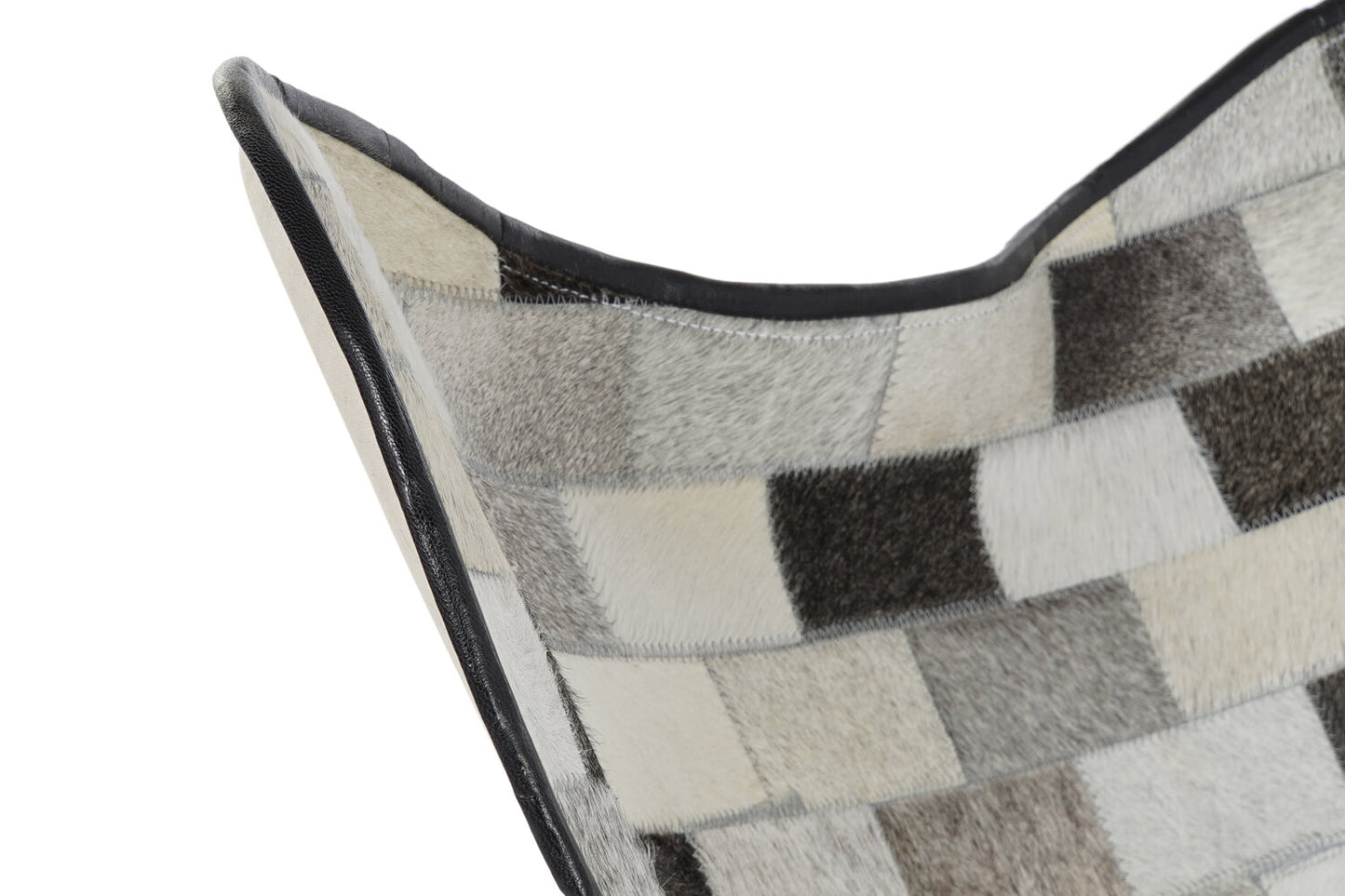 SILLA METAL 74X70X90 SILLA METAL PIEL MARIPOSA