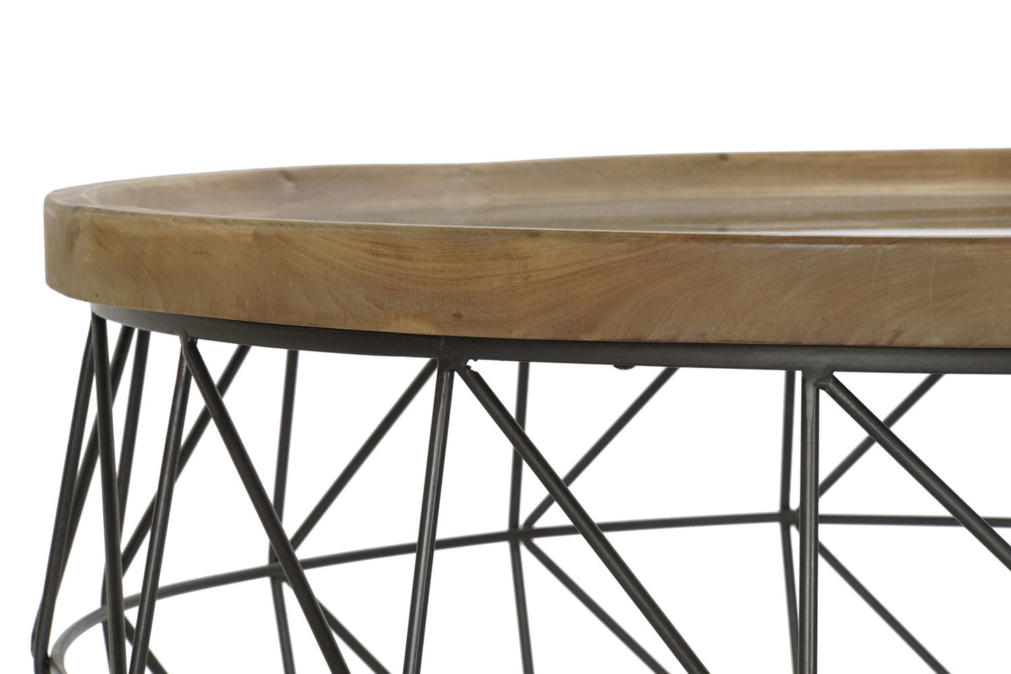 MESA CENTRO SET 2 METAL CRISTAL 100X100X43 CRISTAL