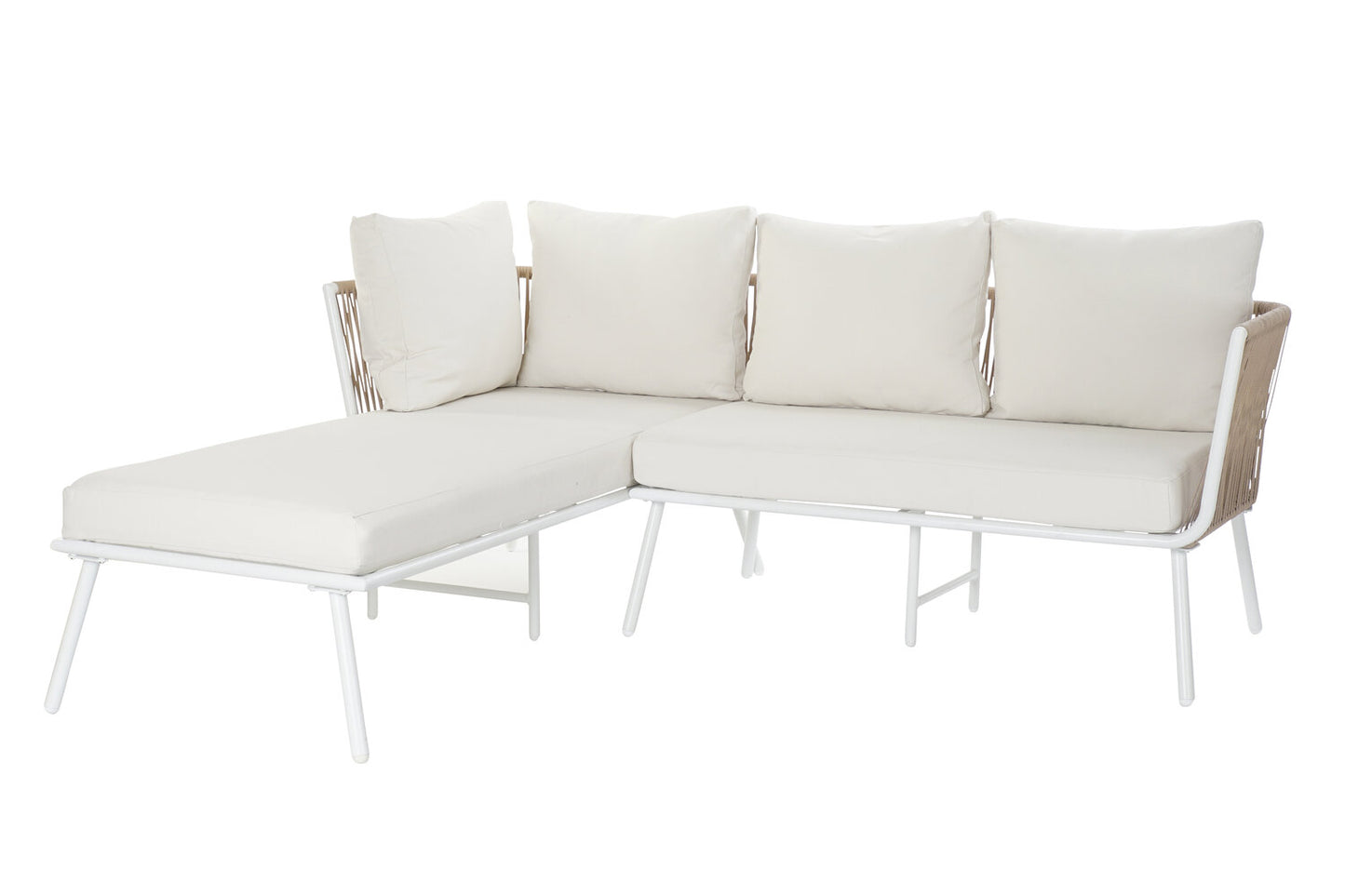 SOFA SET 2 ALUMINIO POLIESTER 196X170X86 BEIGE