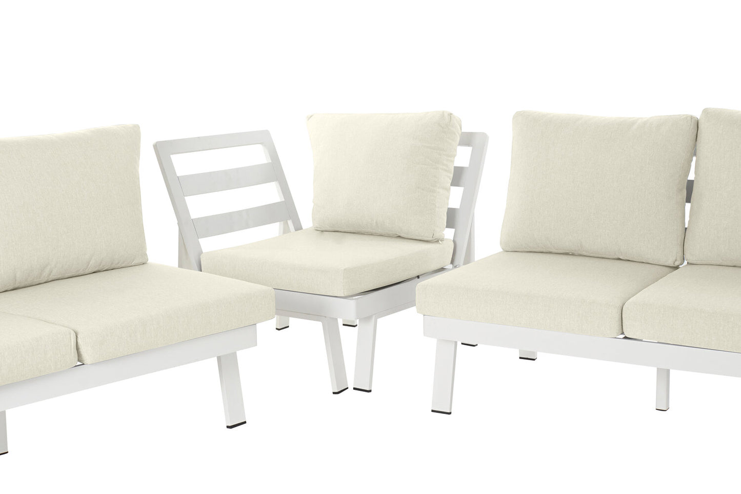 SOFA SET 4 ALUMINIO POLIESTER 212X212X86 BLANCO