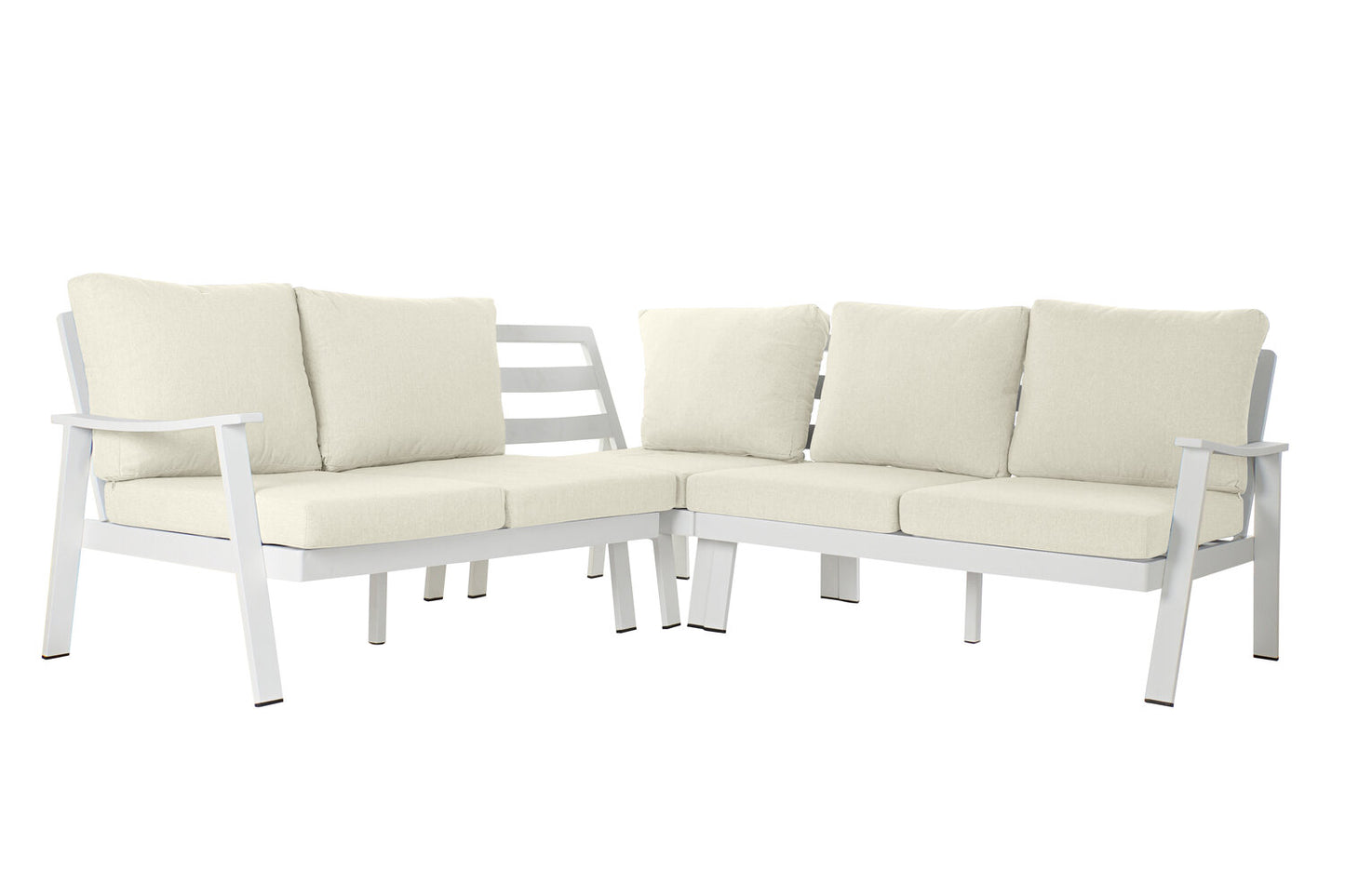 SOFA SET 4 ALUMINIO POLIESTER 212X212X86 BLANCO